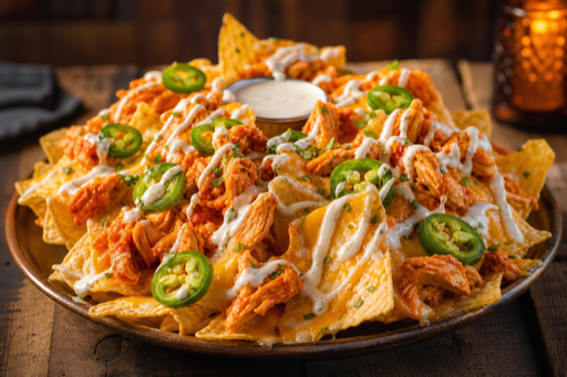 Buffalo chicken nachos